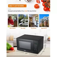 COMMERCIAL CHEF 1.6 Cu. Ft. Countertop Microwave with Touch Controls & Digital Display & 10 Power Levels