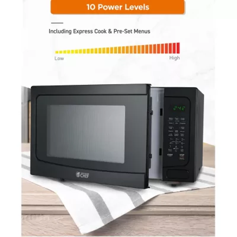 COMMERCIAL CHEF 1.6 Cu. Ft. Countertop Microwave with Touch Controls & Digital Display & 10 Power Levels