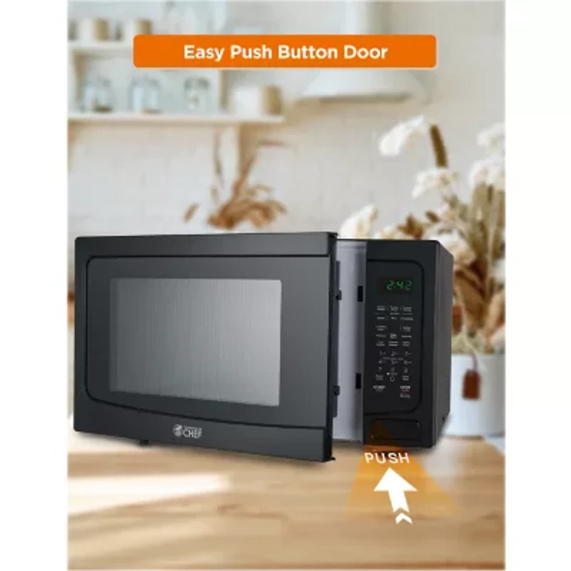 COMMERCIAL CHEF 1.6 Cu. Ft. Countertop Microwave with Touch Controls & Digital Display & 10 Power Levels