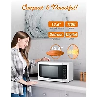 COMMERCIAL CHEF 1.6 Cu. Ft. Countertop Microwave with Touch Controls & Digital Display & 10 Power Levels