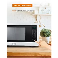 COMMERCIAL CHEF 1.6 Cu. Ft. Countertop Microwave with Touch Controls & Digital Display & 10 Power Levels