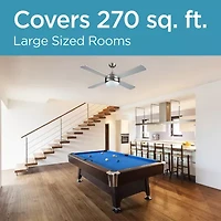 Black+Decker BCF5252R 52-Inch 4-Bladed Remote Controllable Brushed Nickel Ceiling Fan Silver