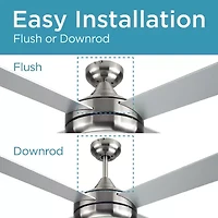 Black+Decker BCF5252R 52-Inch 4-Bladed Remote Controllable Brushed Nickel Ceiling Fan Silver