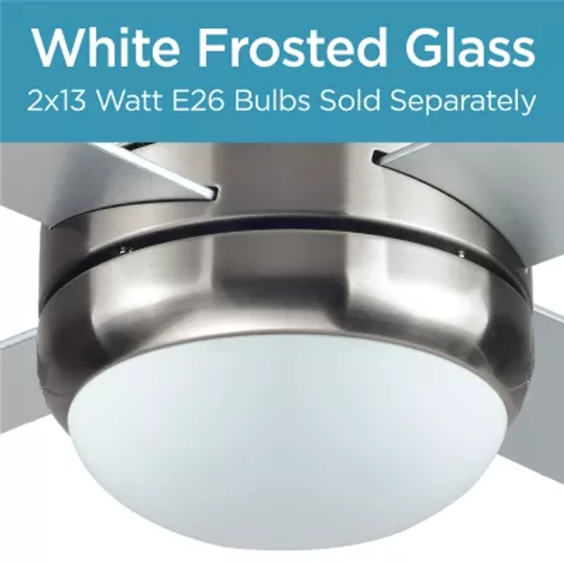 Black+Decker BCF5252R 52-Inch 4-Bladed Remote Controllable Brushed Nickel Ceiling Fan Silver