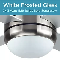 Black+Decker BCF5252R 52-Inch 4-Bladed Remote Controllable Brushed Nickel Ceiling Fan Silver