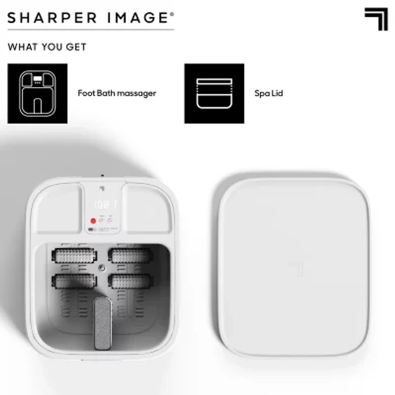 Sharper Image® Foot Bath, Heated Spa with Massage Rollers & LED Display