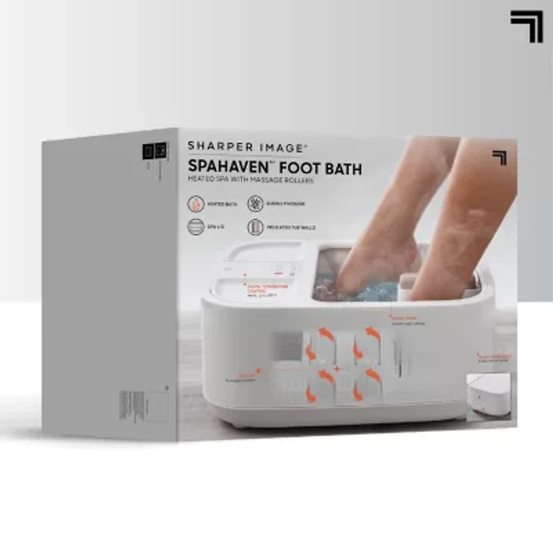 Sharper Image® Foot Bath, Heated Spa with Massage Rollers & LED Display
