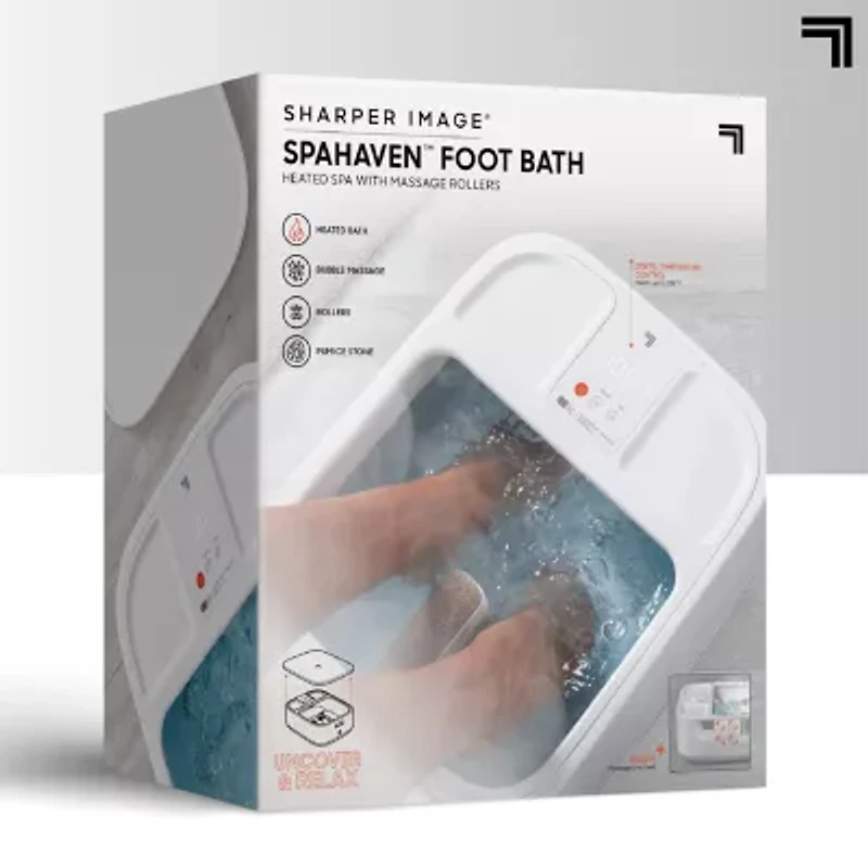 Sharper Image® Foot Bath, Heated Spa with Massage Rollers & LED Display