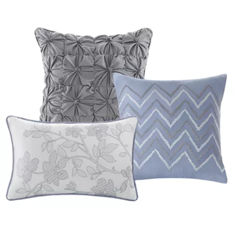 Madison Park Raven 6-Pc Printed Quilt Set With Throw Pillows