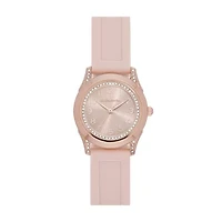 Liz Claiborne® Womens Rose Pink Strap Watch