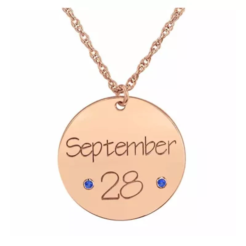 Personalized Birthstone Date Pendant Necklace