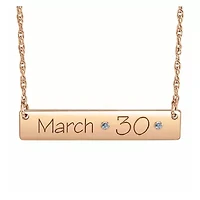 Personalized Birthstone Date Bar Necklace