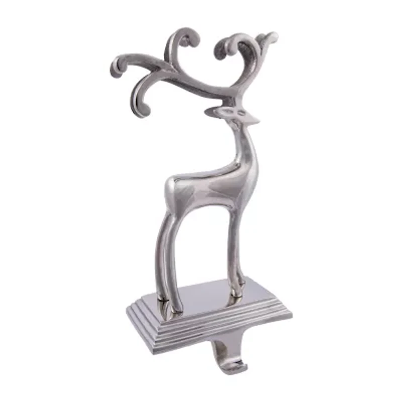 Kurt Adler Silver Reindeer Stocking Hanger Christmas Tabletop Decor