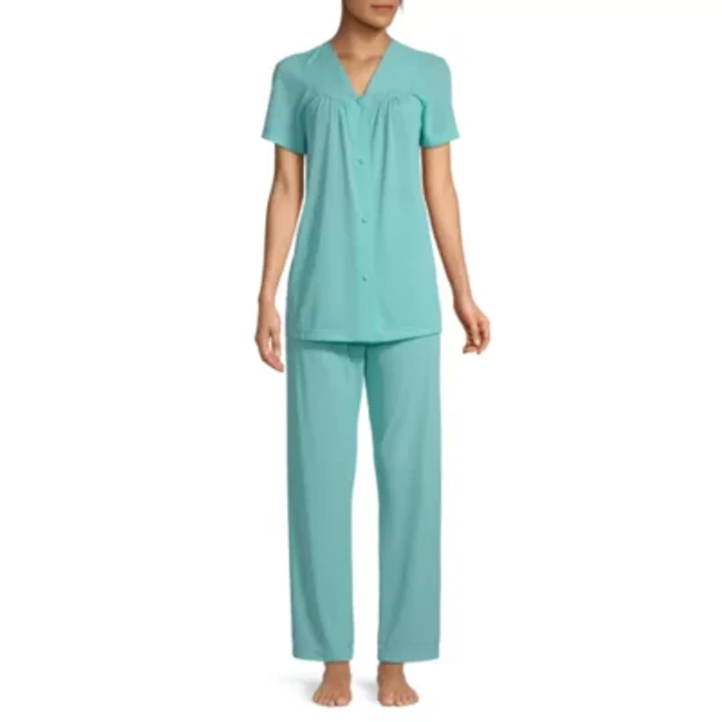 Lissome Womens V-Neck Short Sleeve 2-pc. Pajama Sets