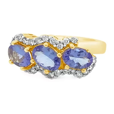 Le Vian® Grand Sample Sale™ Ring featuring Blueberry Tanzanite® Vanilla Diamonds® set in 14K Honey Gold™