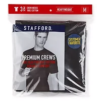 Stafford Heavyweight Mens 3 Pack Short Sleeve Crew Neck T-Shirt Extra Tall