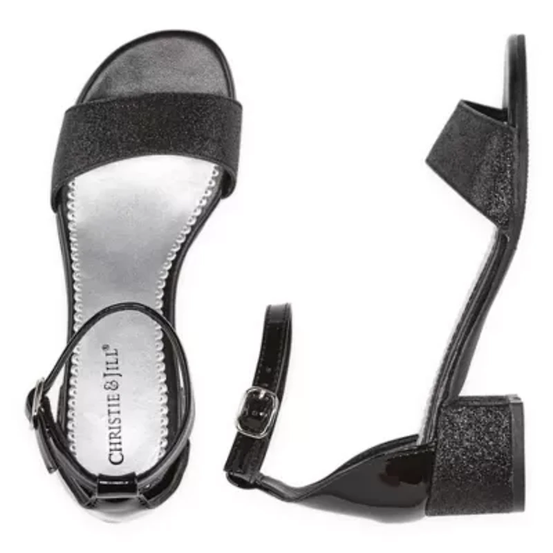 Christie & Jill Mallory Little Big Kid Girls Open Toe Block Heel Pumps