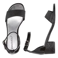 Christie & Jill Mallory Little Big Kid Girls Open Toe Block Heel Pumps