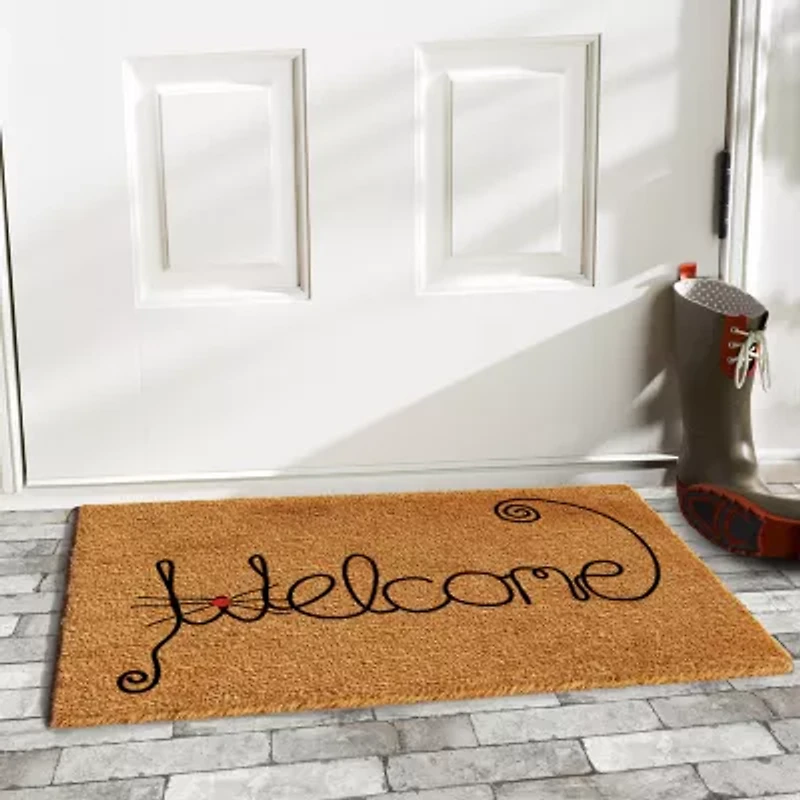 Calloway Mills Kitty Curlicue Outdoor Rectangular Doormat