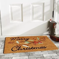 Calloway Mills Merry Christmas Berries Outdoor Rectangular Doormat
