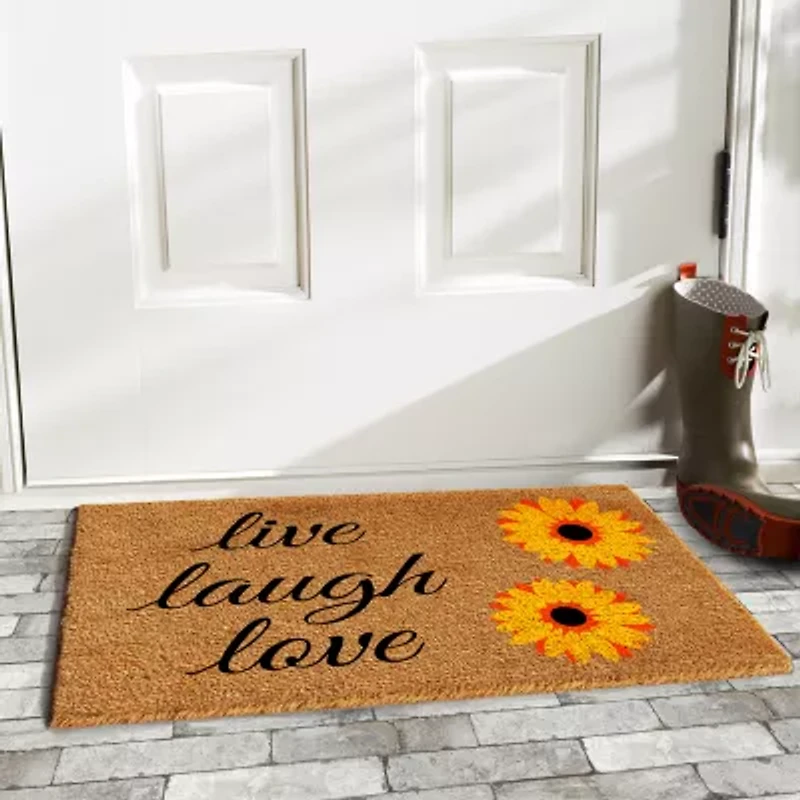 Calloway Mills Sunflower Live Laugh Love Outdoor Rectangular Doormat