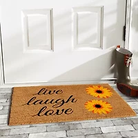 Calloway Mills Sunflower Live Laugh Love Outdoor Rectangular Doormat