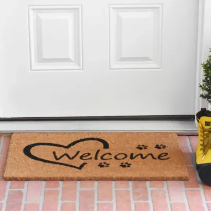 Calloway Mills Open Heart Paws Outdoor Rectangular Doormat