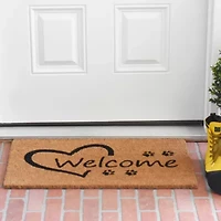 Calloway Mills Open Heart Paws Outdoor Rectangular Doormat