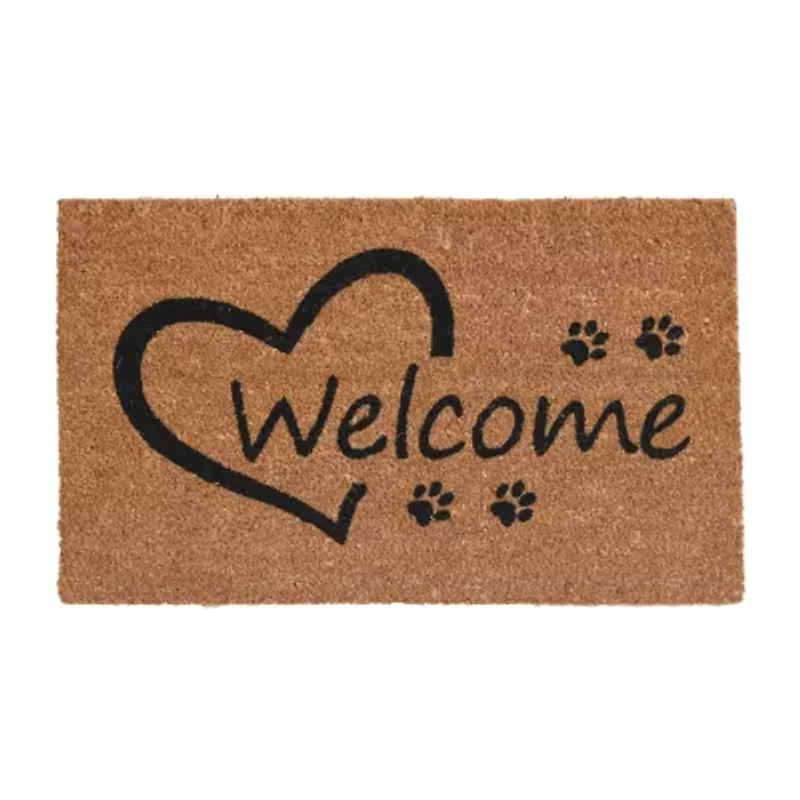 Calloway Mills Open Heart Paws Outdoor Rectangular Doormat
