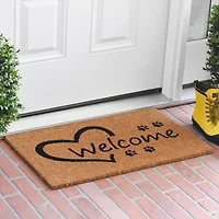 Calloway Mills Open Heart Paws Outdoor Rectangular Doormat