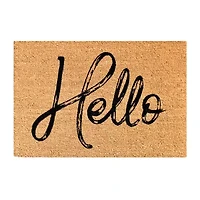 Calloway Mills Canty Hello Black Outdoor Rectangular Doormat