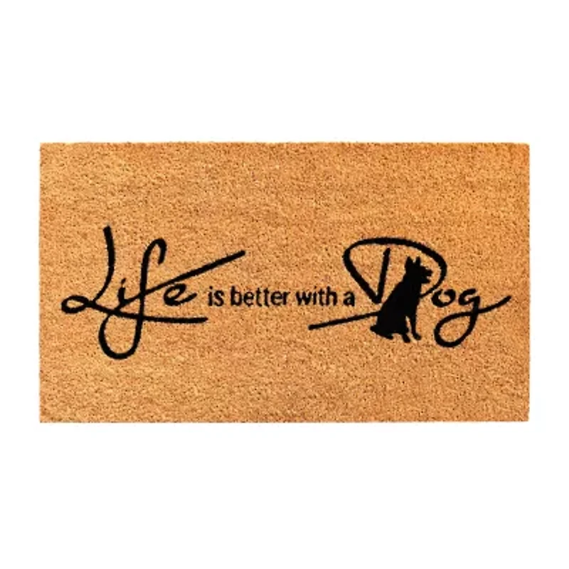 Calloway Mills Life Is Better With A Dog Outdoor Rectangular Doormat