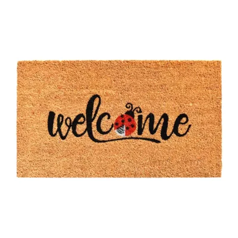 Calloway Mills Welcome Ladybug Outdoor Rectangular Doormat
