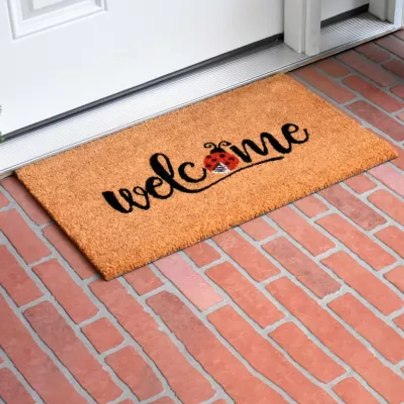 Calloway Mills Welcome Ladybug Outdoor Rectangular Doormat