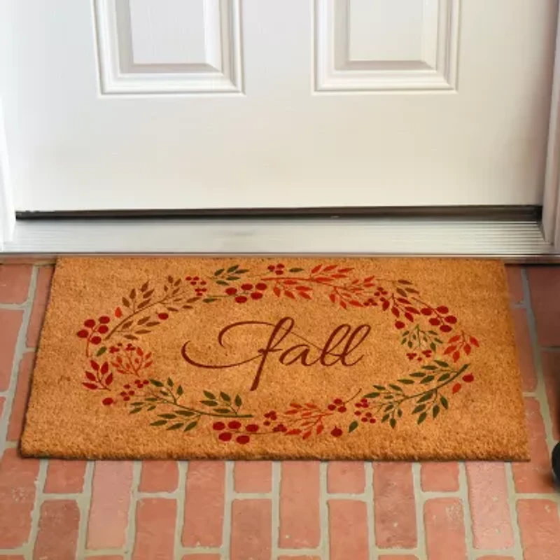 Calloway Mills Fall Wreath Outdoor Rectangular Doormat