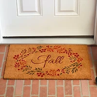 Calloway Mills Fall Wreath Outdoor Rectangular Doormat