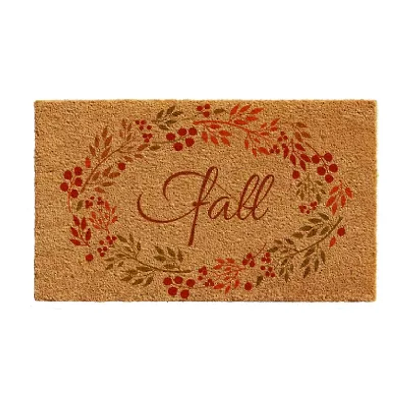 Calloway Mills Fall Wreath Outdoor Rectangular Doormat