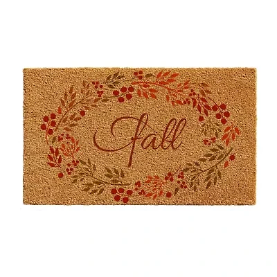 Calloway Mills Fall Wreath Outdoor Rectangular Doormat