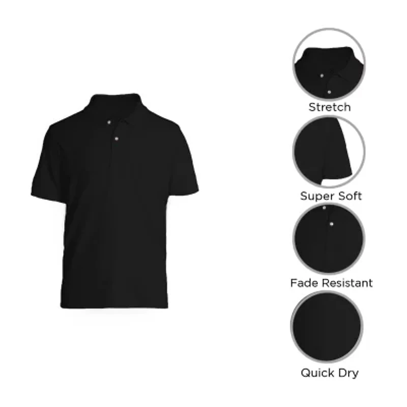 St. John's Bay Premium Stretch Mens Classic Fit Short Sleeve Polo Shirt