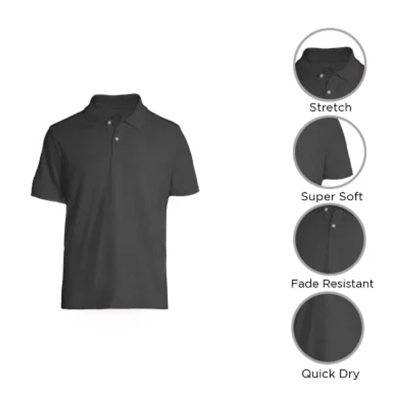 St. John's Bay Premium Stretch Mens Classic Fit Short Sleeve Polo Shirt