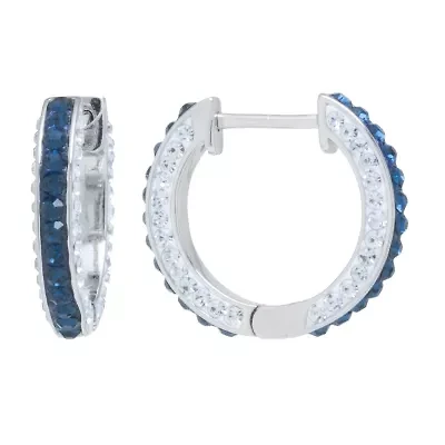 Sparkle Allure Womens Crystal 20mm Hoop Earrings