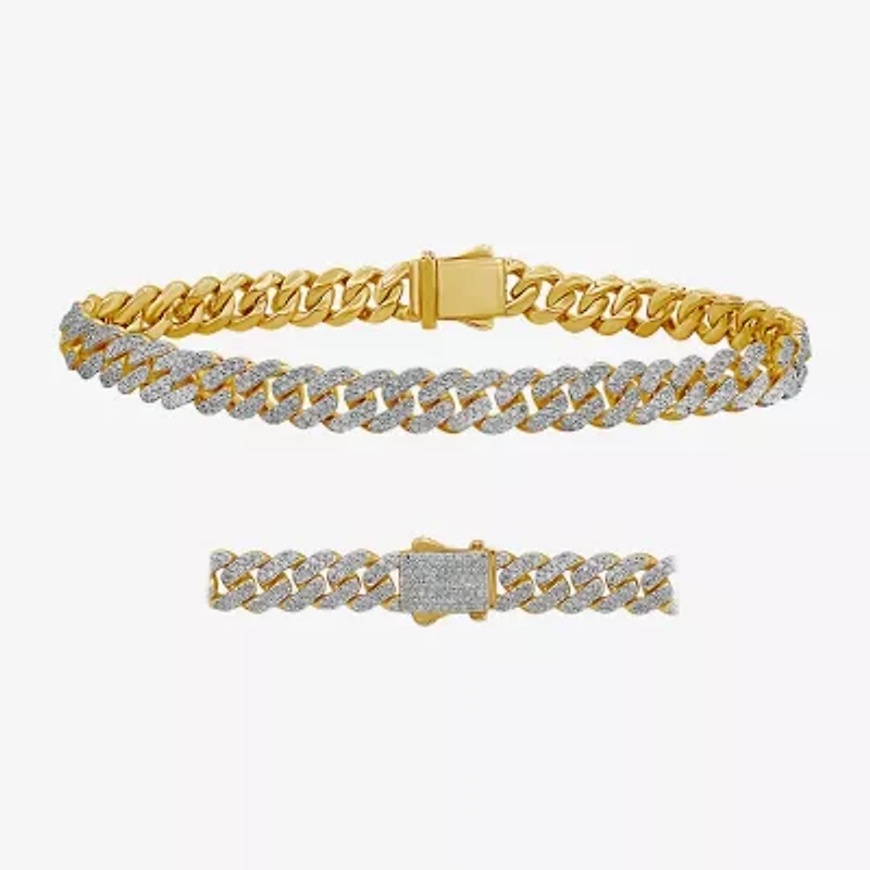 Mens 10K Gold 8 1/2 Inch Link Chain Bracelet