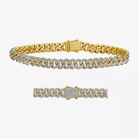 Mens 10K Gold 8 1/2 Inch Link Chain Bracelet