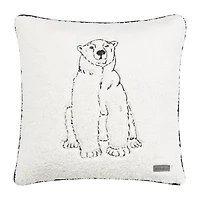 Eddie Bauer Cozy Polar Bear Knit Square Throw Pillow