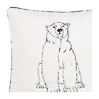 Eddie Bauer Cozy Polar Bear Knit Square Throw Pillow