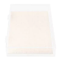 Home Expressions Arcylic With Linen Liner Jewelry Organizer