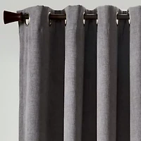 Regal Home Textured Chenille Grommet Top Energy Saving 100% Blackout Single Curtain Panel