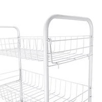 Home Expressions WHITE 4 TIER SLIM ROLLING CART
