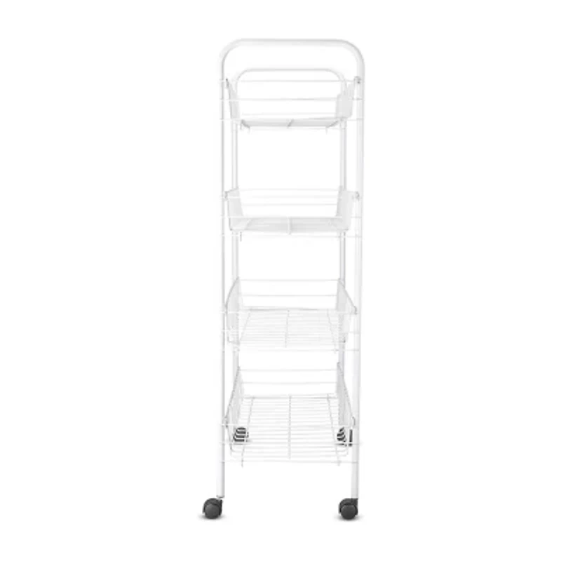 Home Expressions WHITE 4 TIER SLIM ROLLING CART