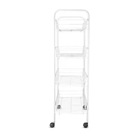 Home Expressions WHITE 4 TIER SLIM ROLLING CART